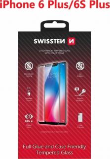 Sklo swissten full glue, color frame, case friendly apple iphone 6 plus/6s plus bílé