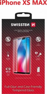 Sklo swissten full glue, color frame, case friendly pro apple iphone xs max černé