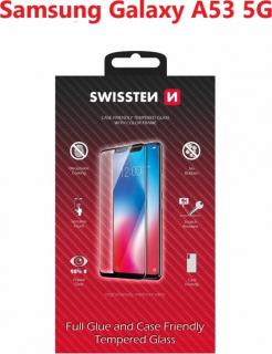 Sklo swissten full glue, color frame, case friendly pro samsung a536 galaxy a53 5g černé