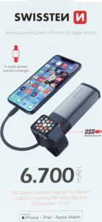 Swissten 2in1 apple watch mfi power bank 6700 mah