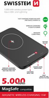 Swissten power bank 5000 mah (kompatibilní s magsafe)