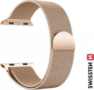 Swissten řemínek pro apple watch milánský tah 38 / 40 / 41 mm zlatý