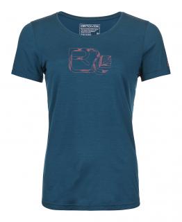 120 Cool Tec Leaf Logo T-shirt Womens | Petrol Blue, Ortovox Velikost: L