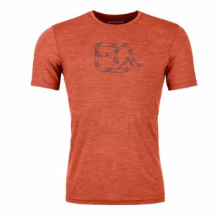 120 Cool Tec Mtn Logo T-shirt Mens | Clay Orange Blend, Ortovox Velikost: XL