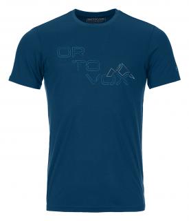 185 Merino Tangram Logo T-shirt Mens | Petrol Blue, Ortovox Velikost: XL