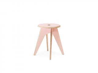 Štokrle Stool — světle růžová HPL