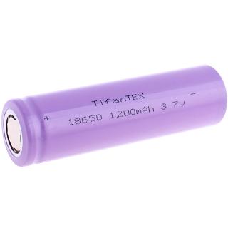 18650 Baterie nabíjecí 1200 mAh 3,7V bez výstupku TFT (Hladká baterka - délka 6,5 cm, průměr 1,8 cm)