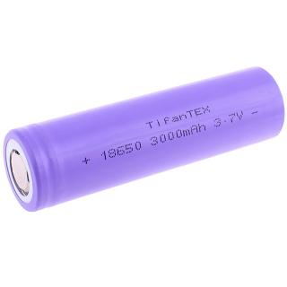 18650 Baterie nabíjecí 3000 mAh 3,7V bez výstupku TFT (Akumulátor 18650 - délka 6,5 cm, průměr 1,8 cm)