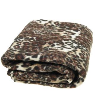 Deka 150x200 Leopard hnědá (Měkká přikrývka příjemná na dotek)