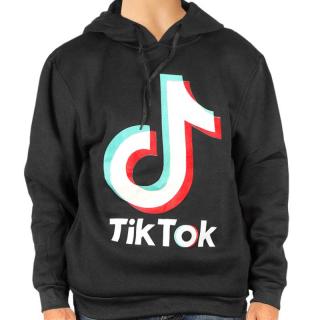 Dětská mikina Tik Tok Klokanka černá (Mikina s kapucí pro děti)