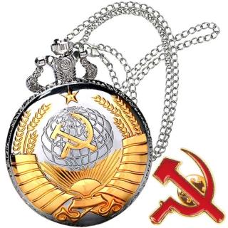 Hodinky s řetízkem CCCP Kladivo a srp (hodinky do kapsy se znakem CCCP)