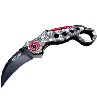 Karambit s lebkami (Zavírací nůž se zakřivenou čepelí)