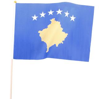 Kosovo vlajka malá (Vlajka Kosova, rozměry 450 x 300 mm, materiál polyester)