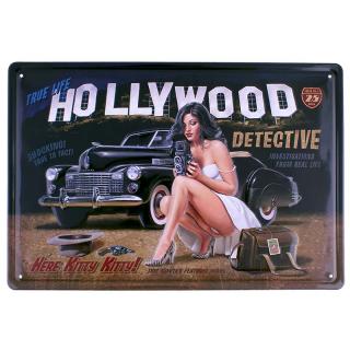 Kovová retro tabule Hollywood 30x20cm (Dekorace na zeď)