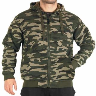 Maskáčová mikina HX888 woodland (mikina s kapucí na zip)