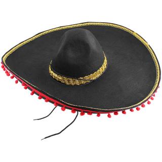 Mexické sombrero s bambulkami (Mexický klobouk)