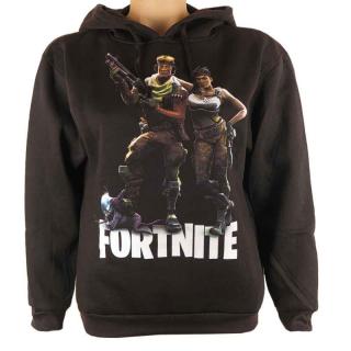 Mikina Fortnite dětská černá (dětská mikina s kapucí a potiskem PC hry)