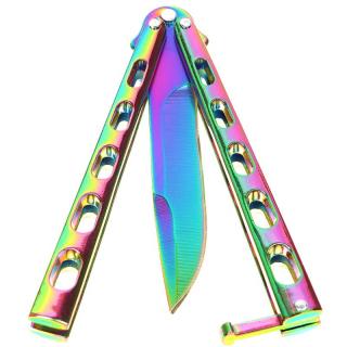 Motýlek nůž duhový (Nůž motýlek prodej Balisong knife)