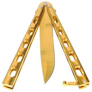 Motýlek nůž zlatý (Nůž motýlek prodej Balisong knife)