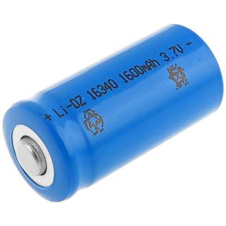 Nabíjecí baterie 16340 1600mAh 3,7V (Kvalitní baterie na nabíjení 16340 3,7V, rozměry: celková délka 3,3cm, průměr 1,6cm)