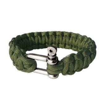 Náramek Paracord MFH s kovovou sponou (taktický náramek na ruku do přírody)