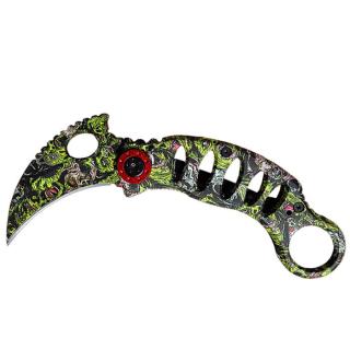 Nůž Karambit Zombie X51 (celokovový zavírací nůž se zakřivenou čepelí)