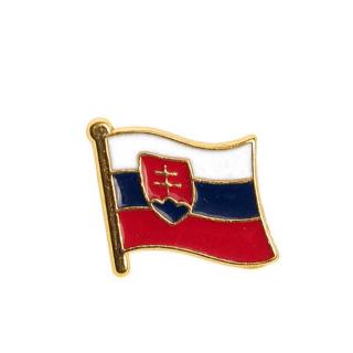 Odznak Slovensko zlatá vlajka 1,8cmx1,5cm (kovový odznak se slovenskou zástavou)