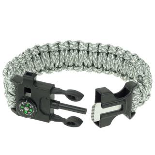 Paracord náramek Kompas Křesadlo Píšťalka AT Digital (Taktická výbava do přírody Náramek na přežití Survival)