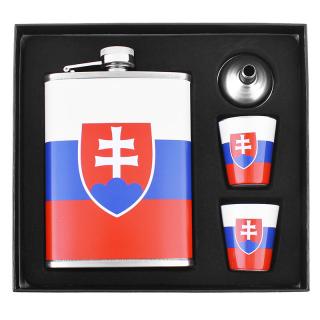 Placatka Slovenský znak se skleničkami (placatka na alkohol Slovakia)