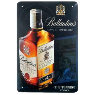 Plechová cedule Ballantines (dekorační reklamní tabulka 20 x 30 cm na skotskou whisky)