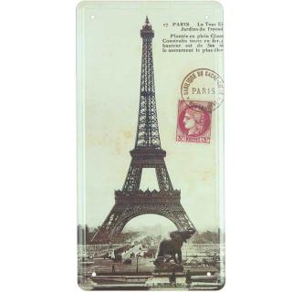 Plechová cedule Paris Eiffelova věž 16x31cm (Retro tabule PARIS)