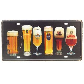 Retro cedule Pivo 30x15cm (Retro tabule na zeď - materiál kov, rozměry 300x150 mm (Š x V))