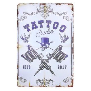 Retro cedule Tattoo Studio 20x30cm (Dekorační cedule na zeď)