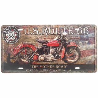 Retro cedule U.S.Route 66 30x15cm (Plechová cedule na zeď - rozměry: 30x15cm, materiál: kov)