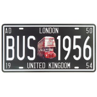 Retro tabule London Bus 30x15cm (Retro tabule na zeď - materiál kov, rozměry 300x150 mm (Š x V))