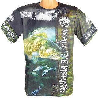 Rybářské tričko Walleye candát (Tričko s potiskem pro rybáře - materiál 100% polyester)