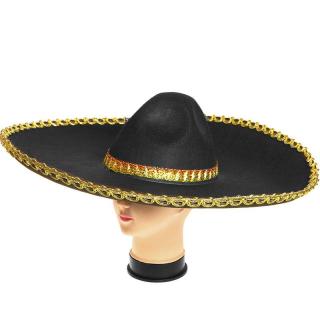 Sombrero klobouk černý (Sombrero mexicano, prodej dobrá cena na Mexický klobouk)