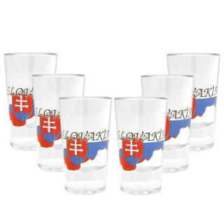 Štamprle Slovakia 6ks (skleněné štamprle 0,02 L)