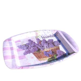 tác 38x26 cm lavender (servírovací dekorativní podnos s vintage vzorem)