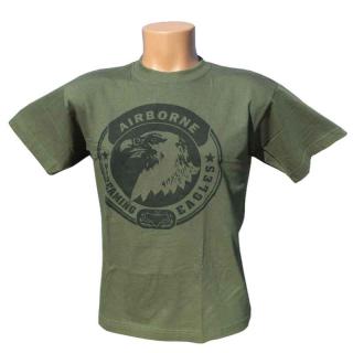 tričko AIRBORNE zelené (tričko s potiskem AIRBORNE z army shopu nitra tifantex)