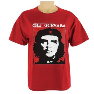 Tričko Che Guevara červené, krátké (Tričko s kubánským marxistickým revolucionářem, krátký rukáv)