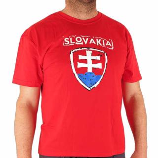 Tričko Slovakia slovenský znak červené (tričko se slovenským znakem nejen pro sportovní fanoušky)