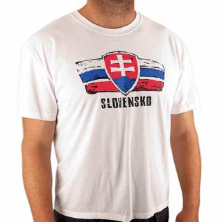 Tričko Slovensko slovenský znak bílé (Tričko Slovensko nejen pro sportovní fanoušky)