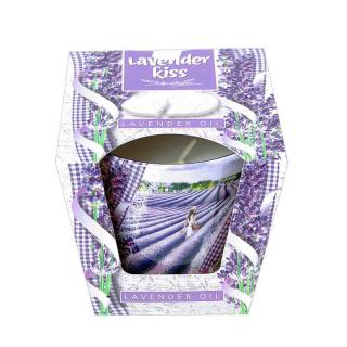 Vonná svíčka ve skle Lavender Kiss (vonné svíčky 115g dobrá cena)