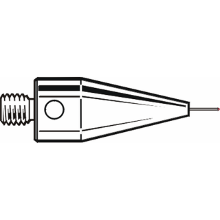 M5 dotek s rubínovou kuličkou průměr 0,3 mm, dřík z karbidu wolframu, L 30 mm, efektivní účinná délka (EWL) 3 mm