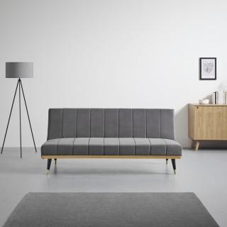 Kvalitní moderní pohovka bez područek, dřevěný rám, šedá, 180 cm