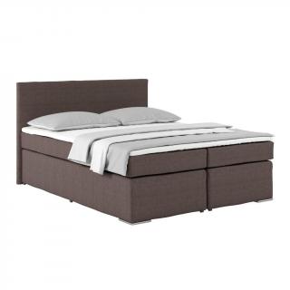 Moderní zvýšená boxspring postel menší dvoulůžko 160x200 cm včetně matrace, jílová