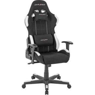 Otáčecí PC křeslo dx racer s bederní opěrkou, nastavitelné, černá / bílá