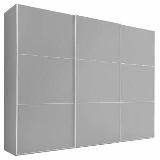 Velká šedá šatní skříň s posouvacími dveřmi, moderní design, 68x249x222 cm