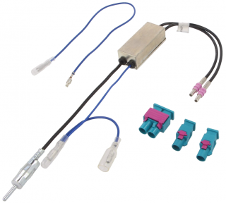 Anténní adaptér - dvojitá FAKRA / 2x FAKRA zásuvka a DIN vidlice